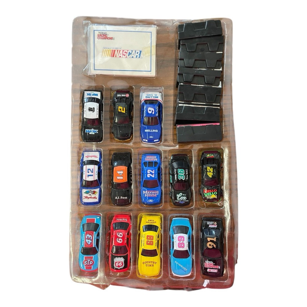 NASCAR 1:64 Scale Die-Cast Racing Champions 13-Car Set With Collector Cards