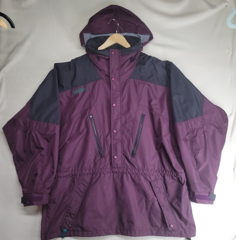 Y2K Vintage 90s Columbia Pullover Anorak Jacket Mens XL Purple Black