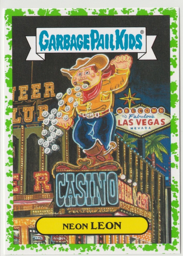 Neon Leon 38b Las Vegas Green Garbage Pail Kids GPK 2016 American As Apple Pie Card