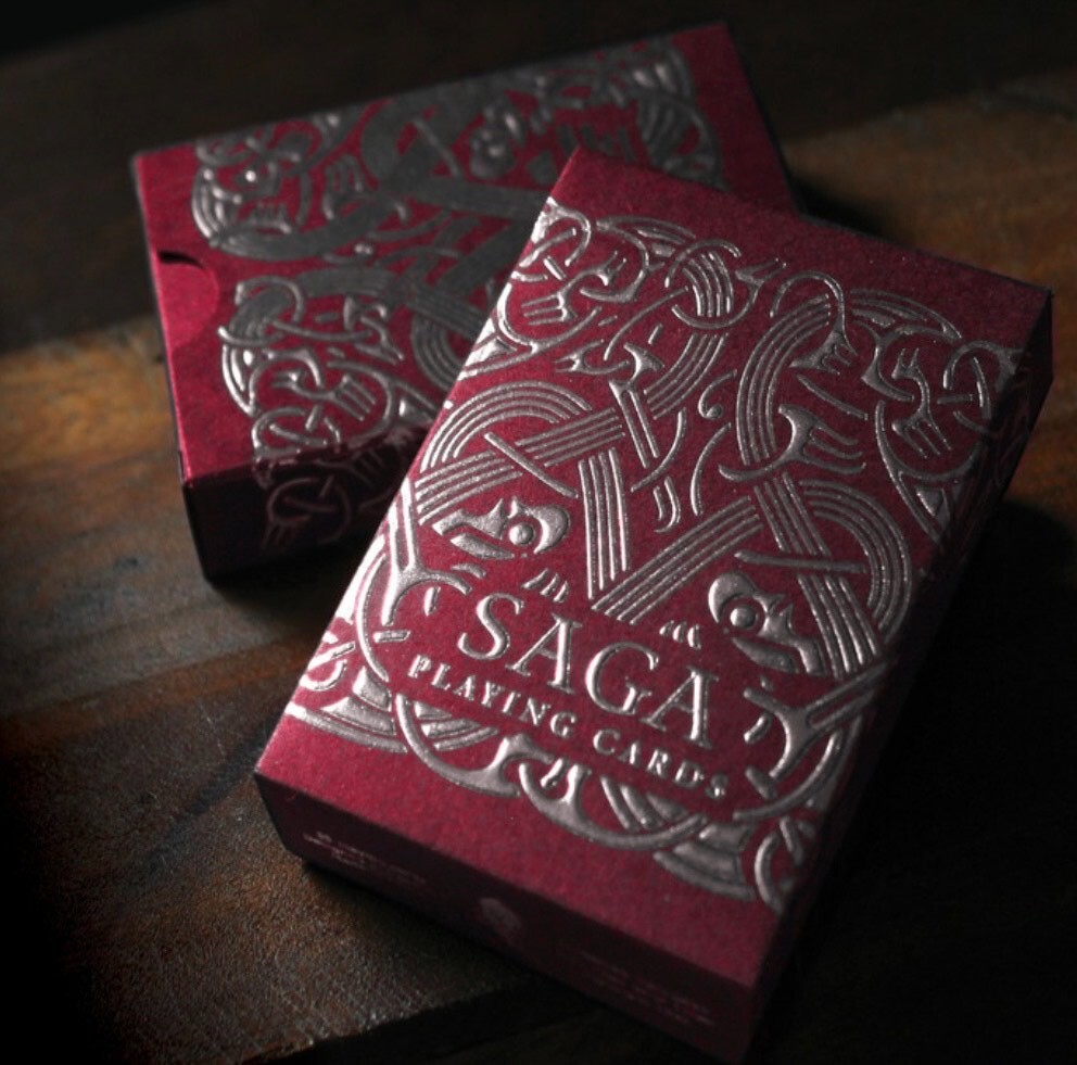 SAGA Raiders (Red) playing cards kickstarter by Isolated Thunderstorms