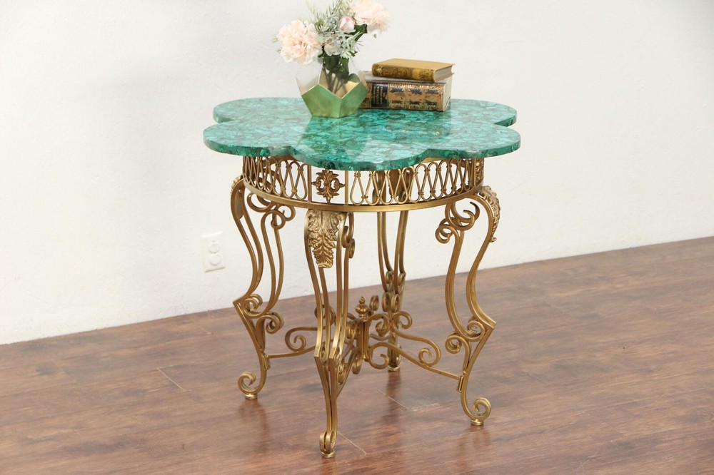 Malachite Gemstone Coffee Table Top Slab for Home Decor Centerpiece