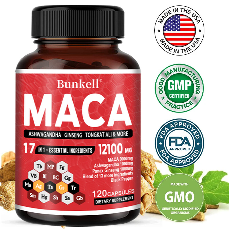 Suplemento Maca 17 en 1 - Equilibrar hormonas, aumentar energía y fuerza muscular