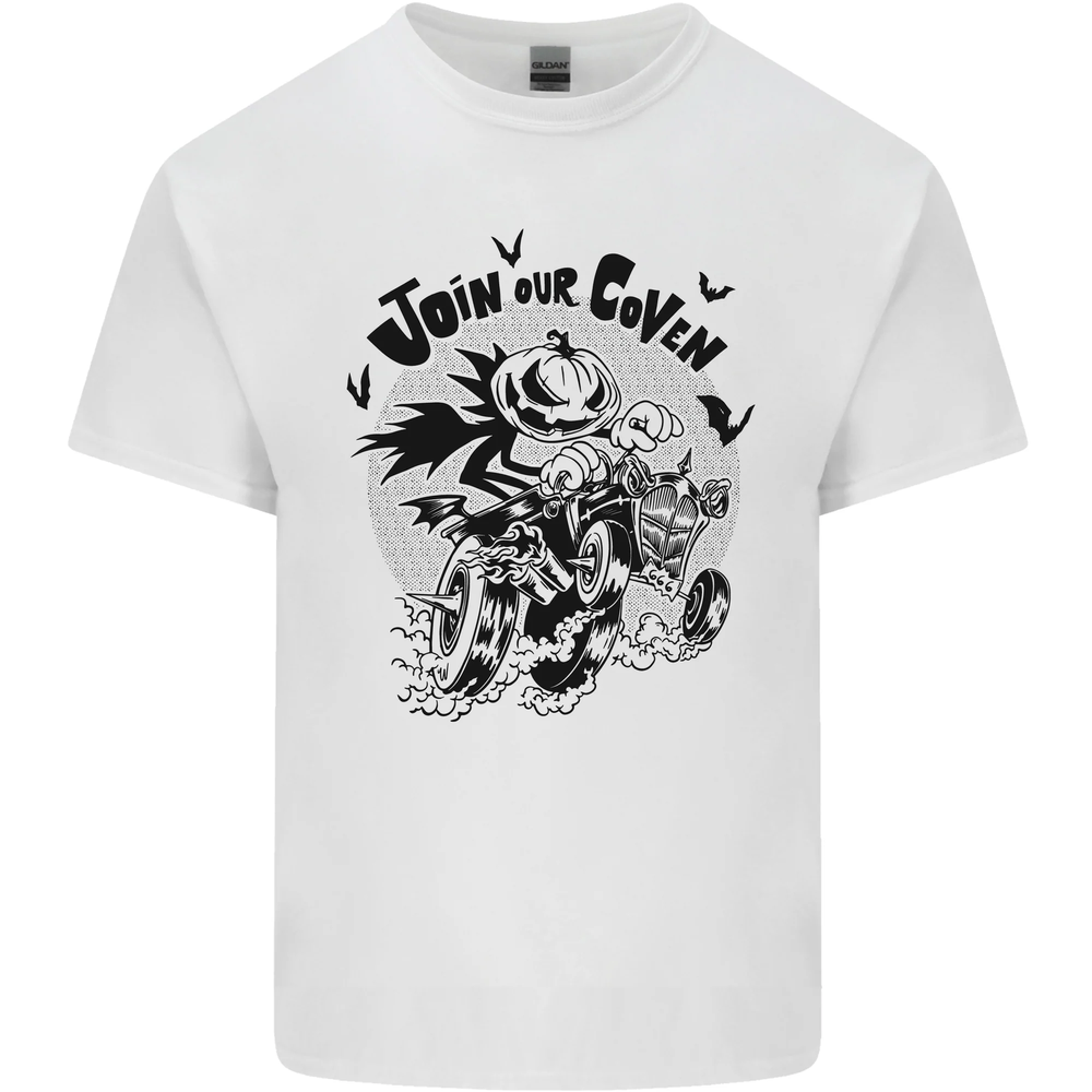 Join Our Coven Funny Halloween Pumpkin Mens Cotton T-Shirt Tee Top
