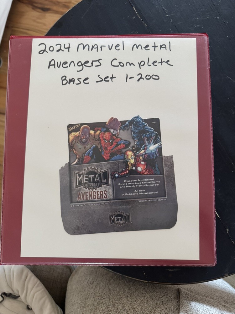 2024 Marvel Metal Avengers Complete Base Set In Heavy Duty Binder 1-200