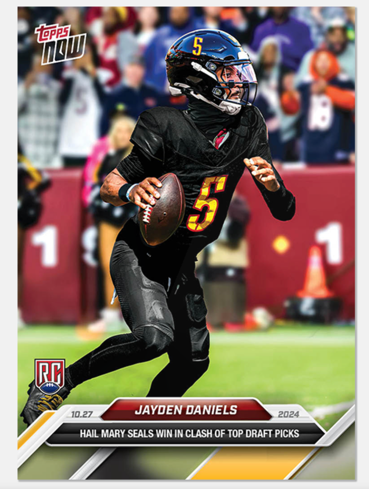 PRESALE 2024 Topps Now Jayden Daniels RC Rookie #11 Hail Mary BASE Card-image