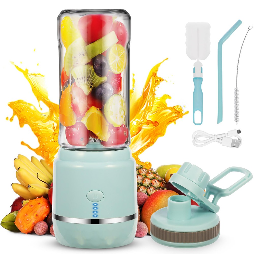 Portable Blender for Smoothies Shakes with BPA-Free Travel Cup and Lid