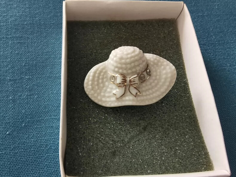 LENOX Hat Brooch＆Angel With Star Brooch Collectible Vintage Sculpture Decoration