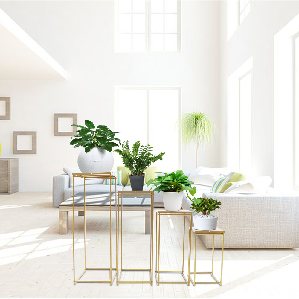 4PCS Metal Flower Rack Vase Stand Gold Flower Stand Column Wedding Party Decor