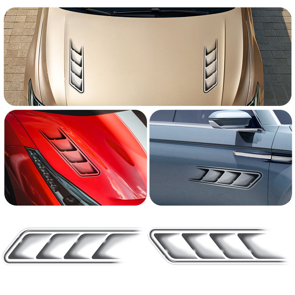 2X Universal Car Sticker Auto Air Flow Fender Side Vent Decal Decor Accessories