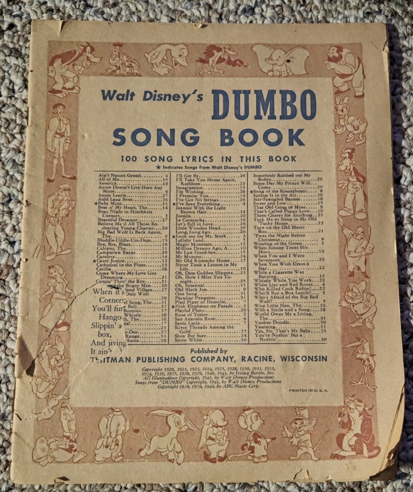 Walt Disney's Dumbo Song Book