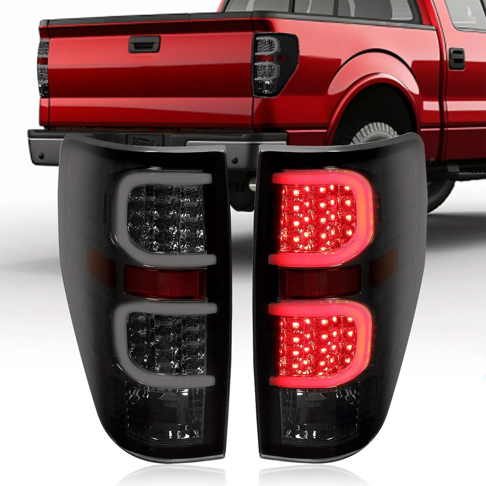 LED Tail Lights Brake Lamps Black Smoke For Ford F-150 F150 2009-2014 Left+Right