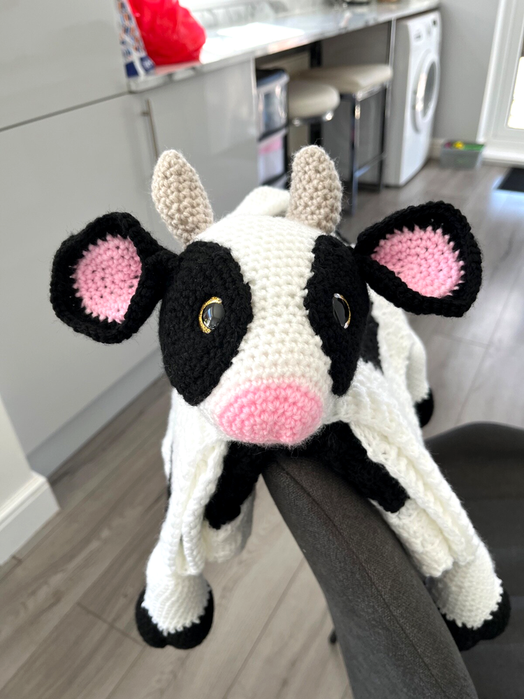 handmade 3in1 cow baby blanket machine washable 25x34 inch