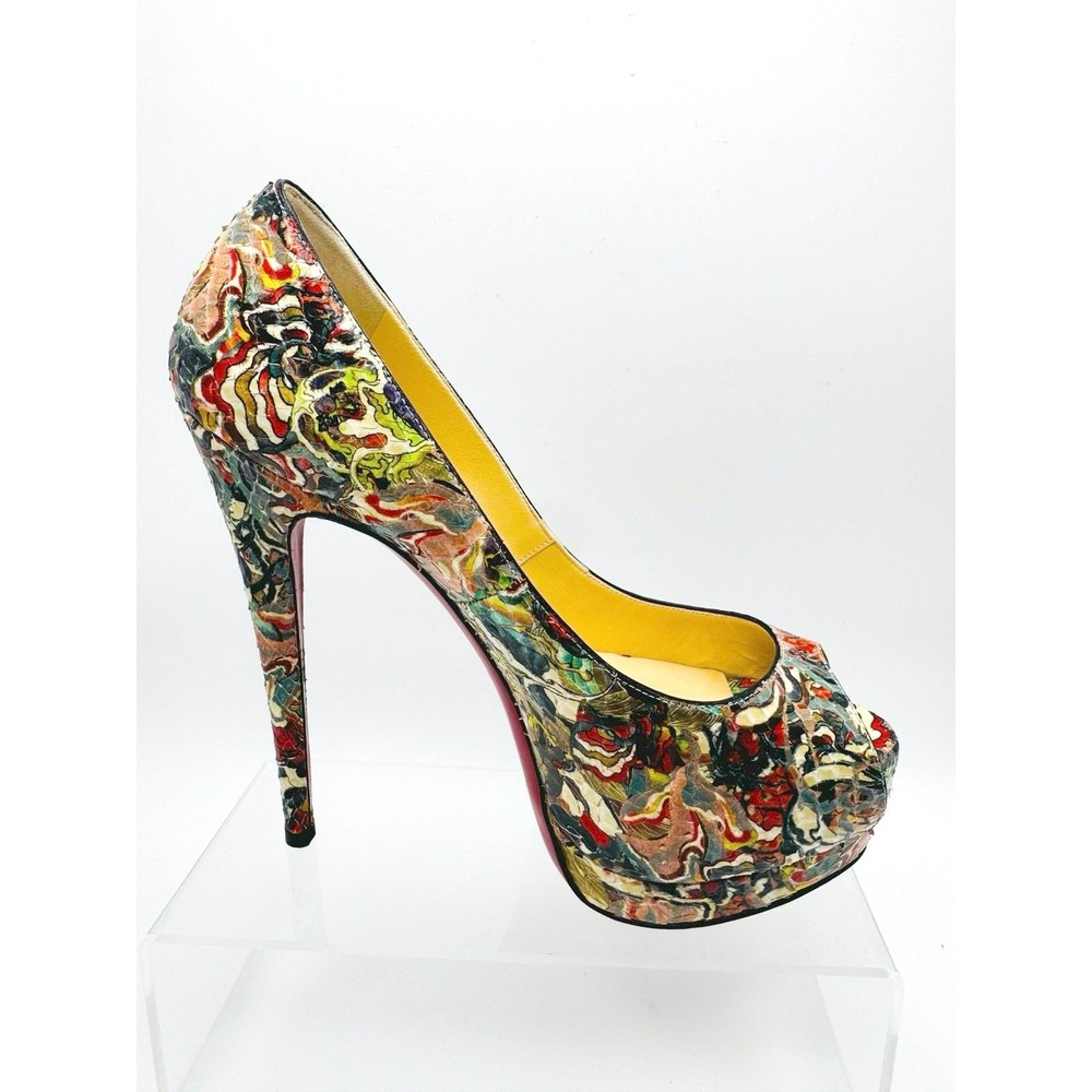 Christian Louboutin Multicolor Python 140mm Palais Pumps Size 37