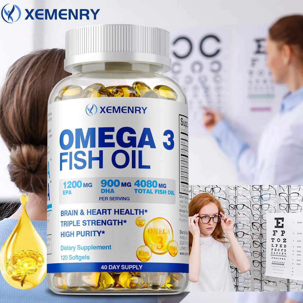 Omega 3 Fish Oil - EPA & DHA Highest Potency, Heart Health Support, Antioxidant