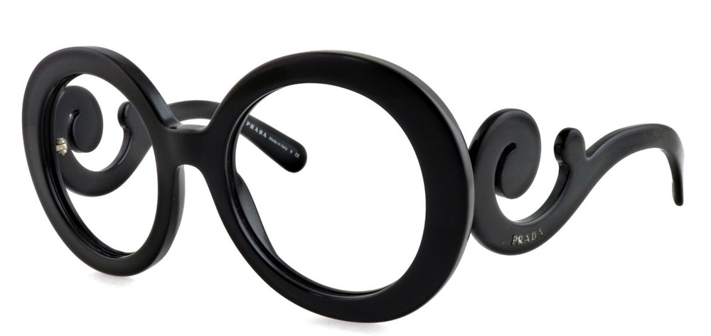 PRADA SPR27N 1AB-3M1 55mm Baroque Swirl Eyeglasses Sunglasses Frames Only Italy