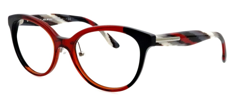 PRADA VPR05U 54mm Red Transparent Striped Eyeglass Frames Made in Italy