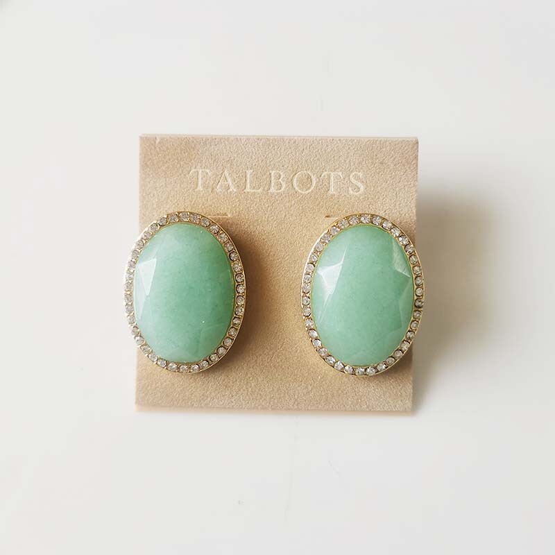 Talbot Stone Oval Heavy Stud Earrings for Women – Elegant Party & Vacation Jewelry