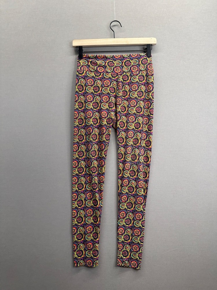 LulaRoe Womens Multicolor Leggings Geometric Elastic Waist Pull On One Size