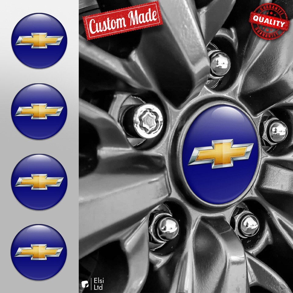 Chevrolet Wheel Cap Decals - 4-Piece Custom Rim Emblem Set