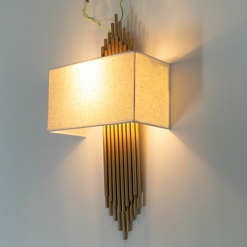 Modern LED Luxury Metal Fabric Wall Sconce for Bedroom and Hallway Lighting