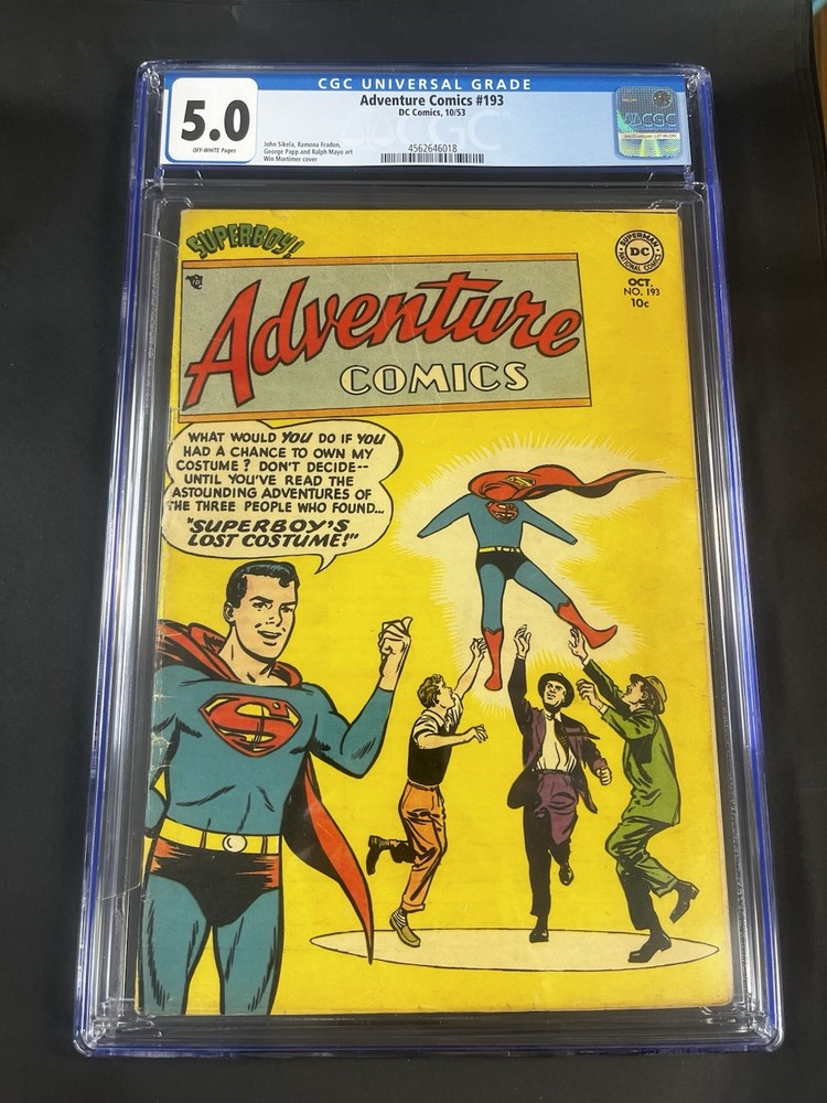 Adventure Comics No.193 Cgc 5.0 (1953) Ships Lightning ⚡️ Fast💨 .