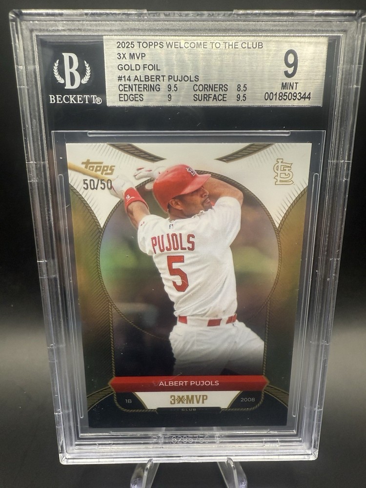 Albert Pujols #14 3x MVP Gold Foil 2025 Topps 50/50 BGS 9 (Pop 1)