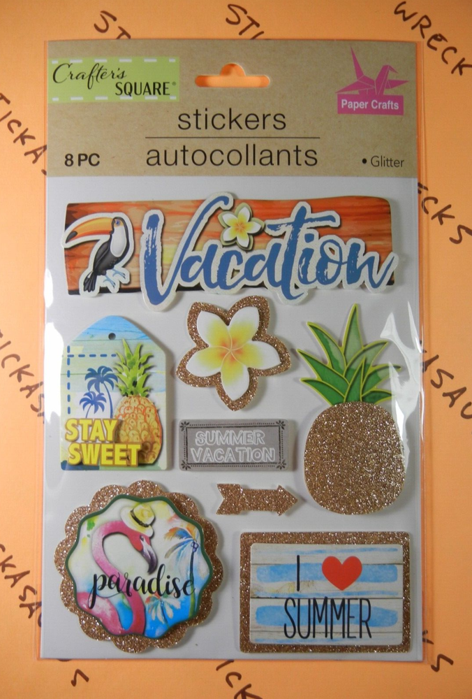 Summer Vacation 3D Pop Up Stickers Pack Crafter's Square