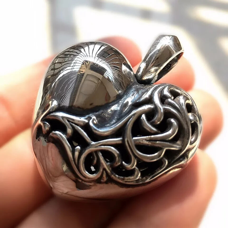 Chrome Hearts sterling silver Heart Charm Pendant with picture frame