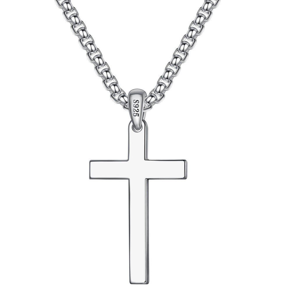 Cross Necklace for Men - Mens Cross Necklace, Sterling Silver Cross Necklace ...