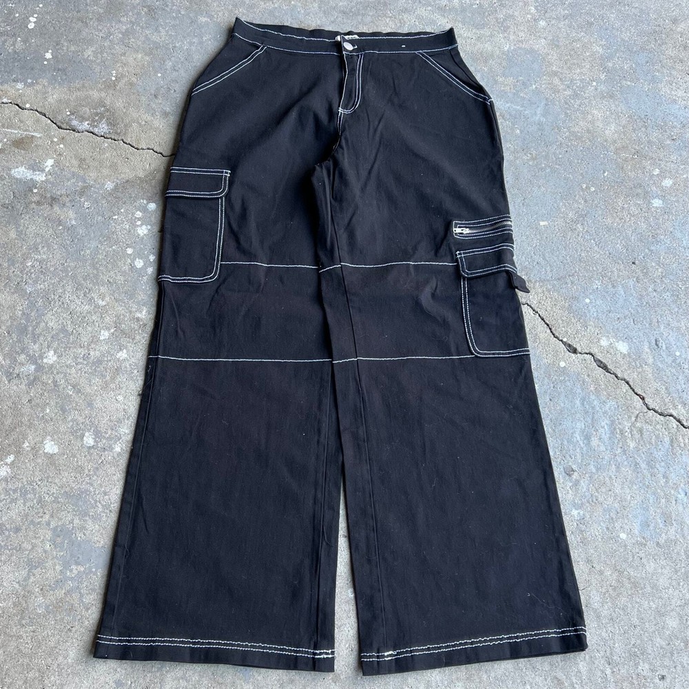Y2K Rachel Paige black cargo baggy pants