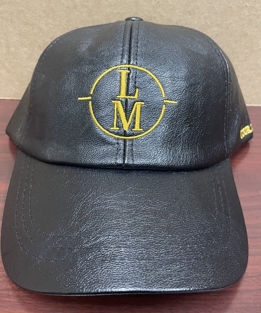 Luis Miguel 2024 Concert Tour Faux Black Leather Adjustable Strapback Hat Cap