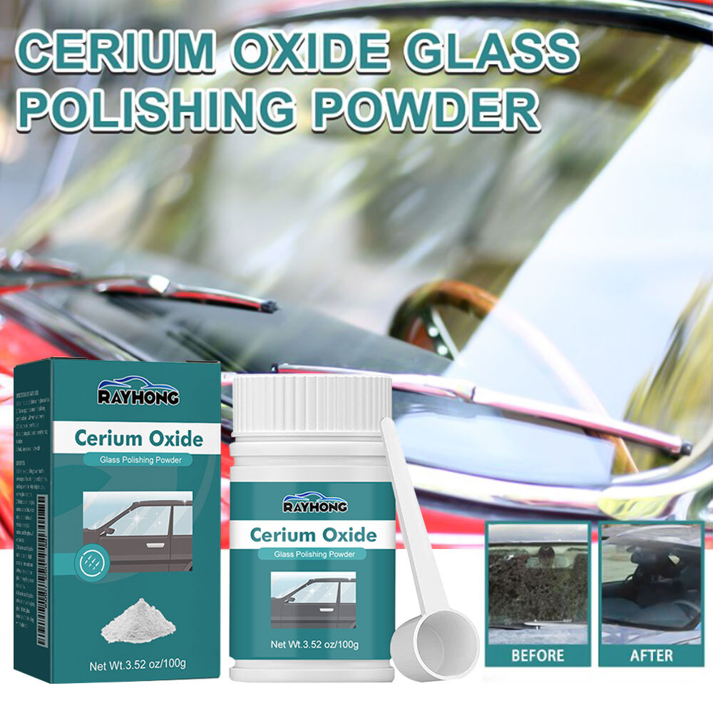 100g Glass Polishing Powder Window Windscreen Scratch Remover Repair Waxing Kit