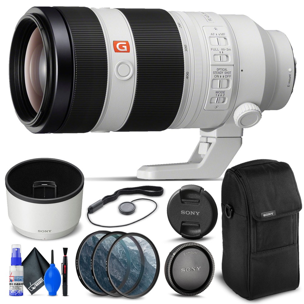 Sony FE 100-400mm f4.5-5.6 GM OSS Lens with Filter Kit Cap Keeper & Cleaning Accessories  