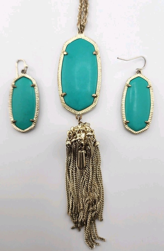 Kendra Scott Daniel Aquea Necklace and Earrings Set for a Stylish Look