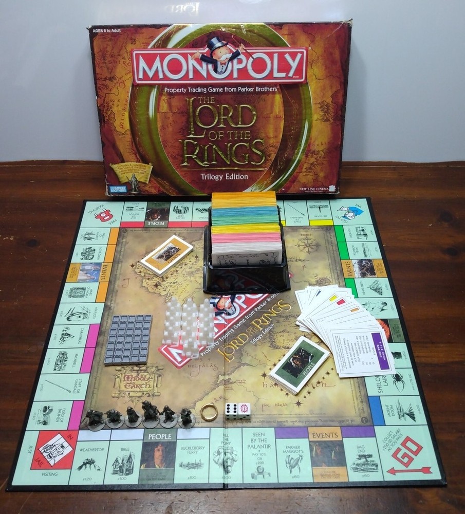 Vintage 2003 Hasbro Monopoly The Lord of the Rings Trilogy Edition 100% Complete