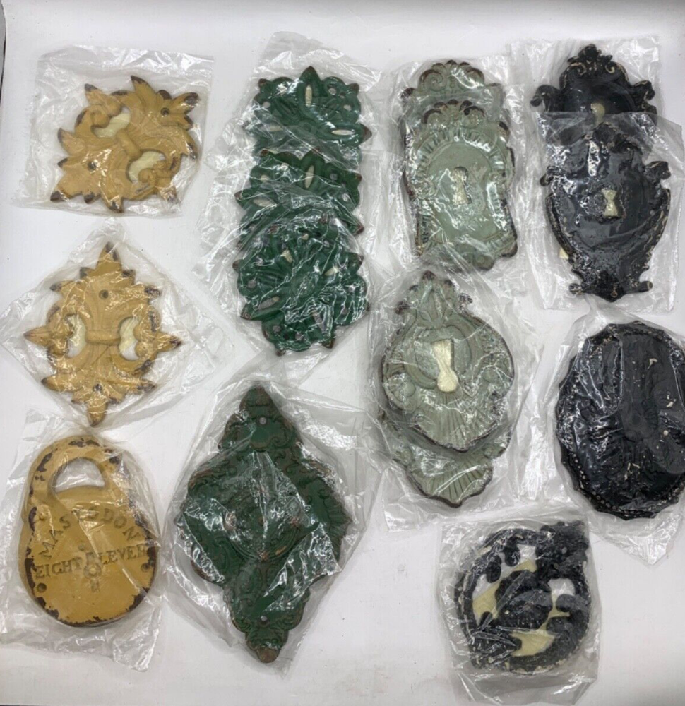 Victorian 3D Resin & Metal Door Decor Locks Filigree Plaques 15pc Set  