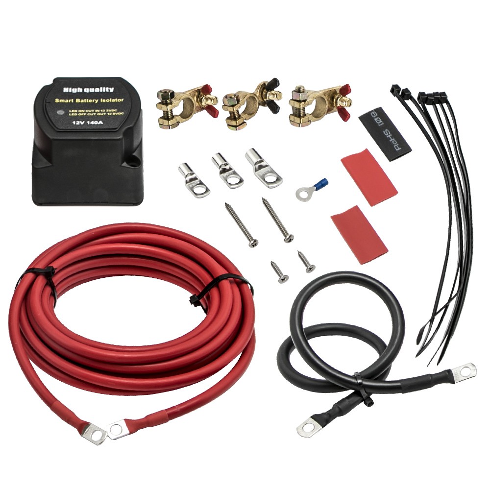 Car 12V 140A Dual Battery Isolator Kit For ATV UTV 4WD RV Watercraft Marine