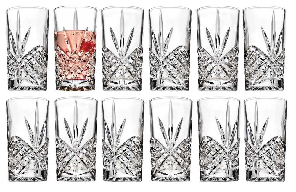 Dublin Crystal Highball Glasses, Set of 12