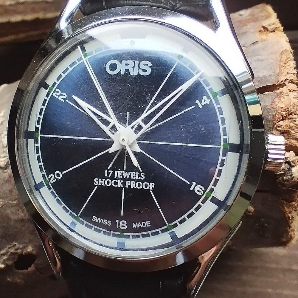 Vintage 1980s Oris men's wristwatch for sale