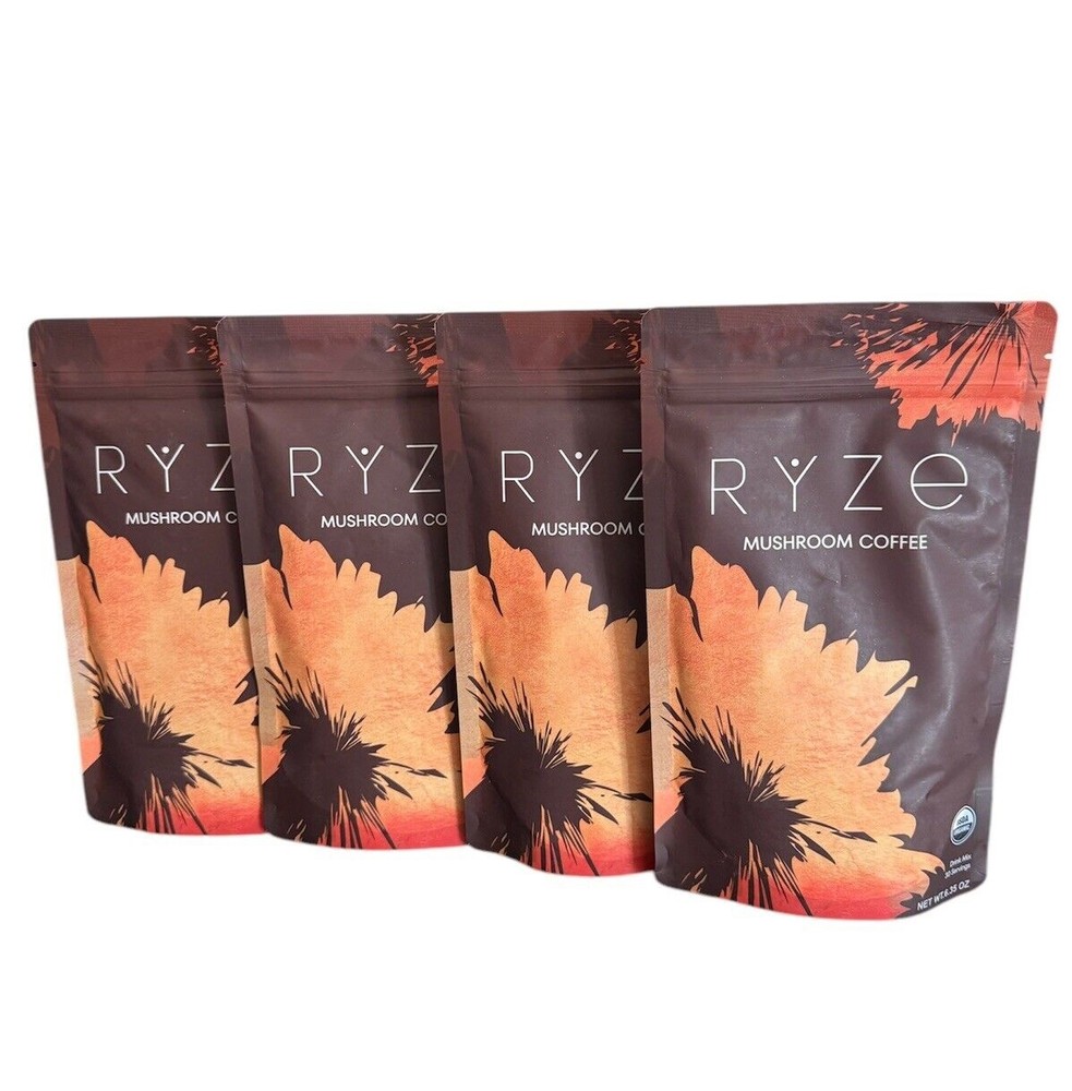 (Pack of 4) Organic RYSE Mushroom Coffee * 30 Servings Per Pack -Free Shipping