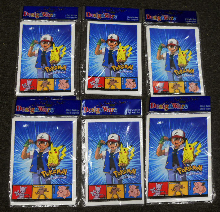 6 packs (48 bags) POKEMON GO Birthday Party GOODY CANDY BAGS ASH - PIKACHU