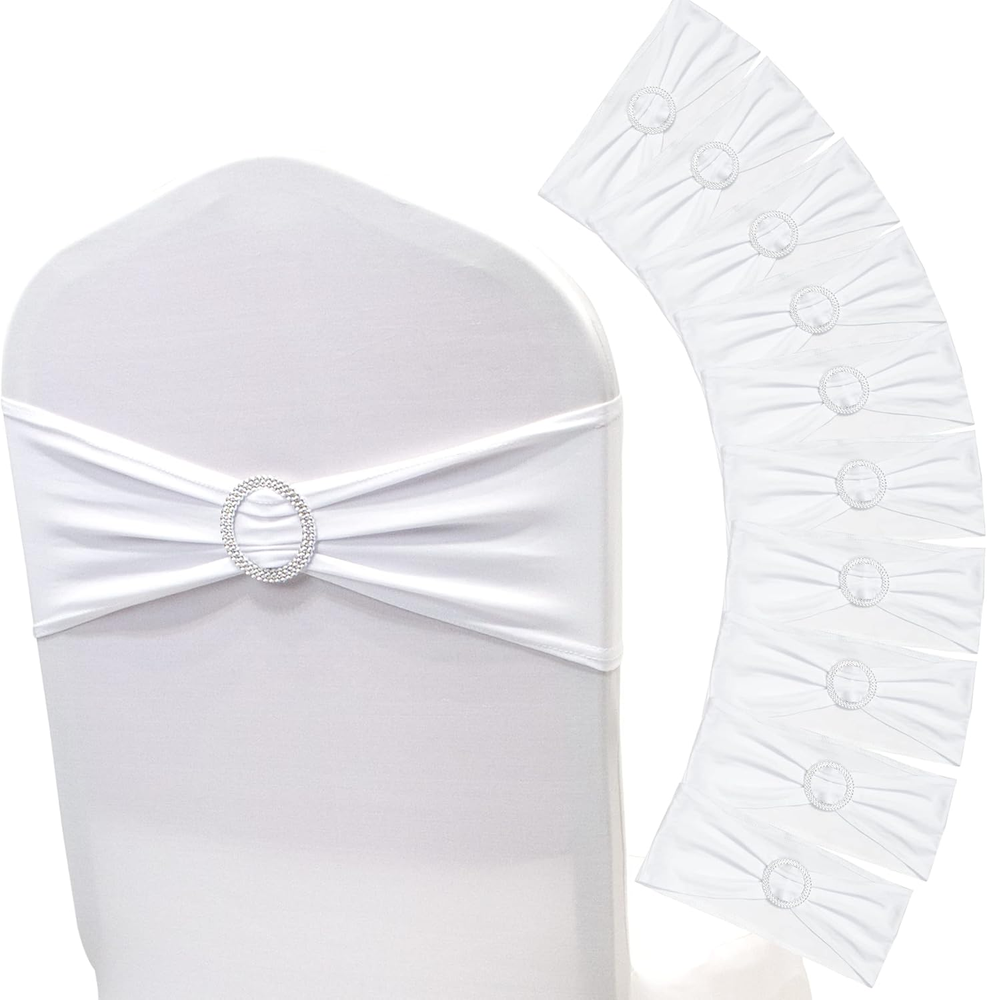 Elastic Spandex Chair Sashes with Buckle for Stylish Decor