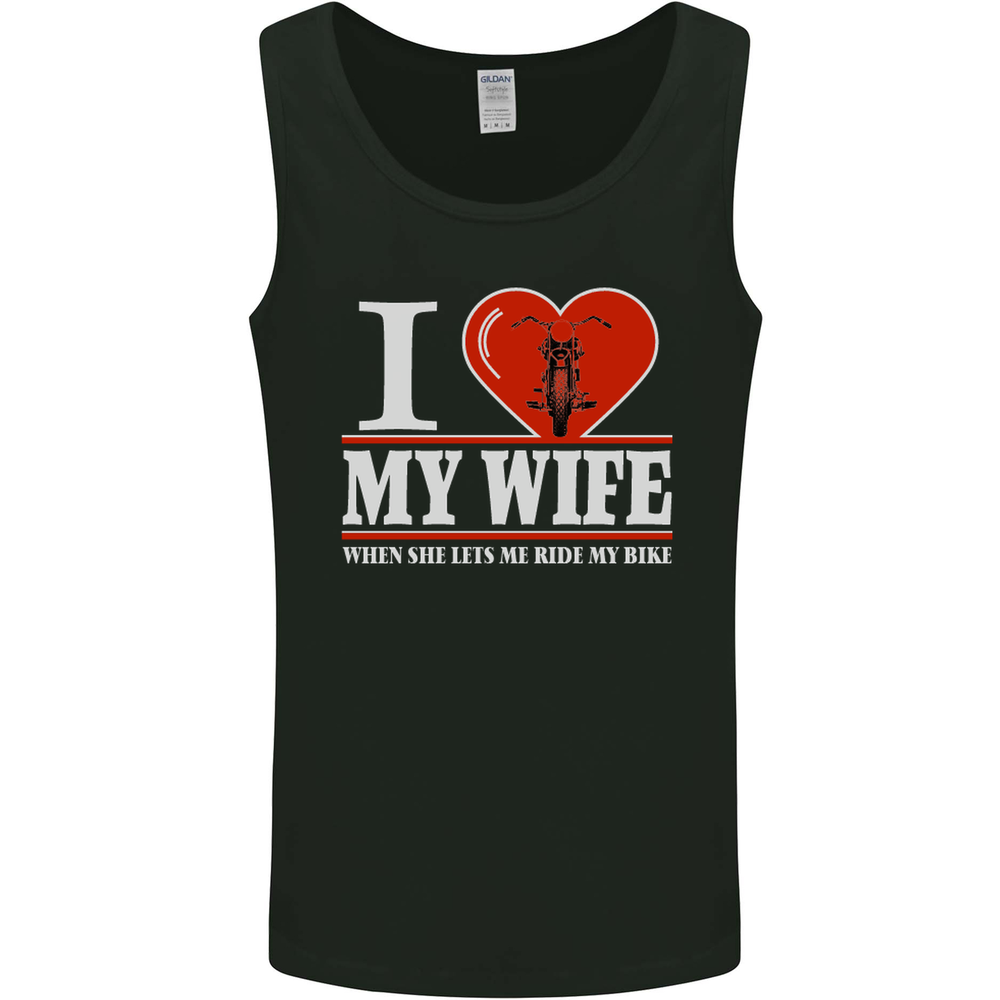I Heart My Wife Motorbike Biker Motorcycle Mens Vest Tank Top