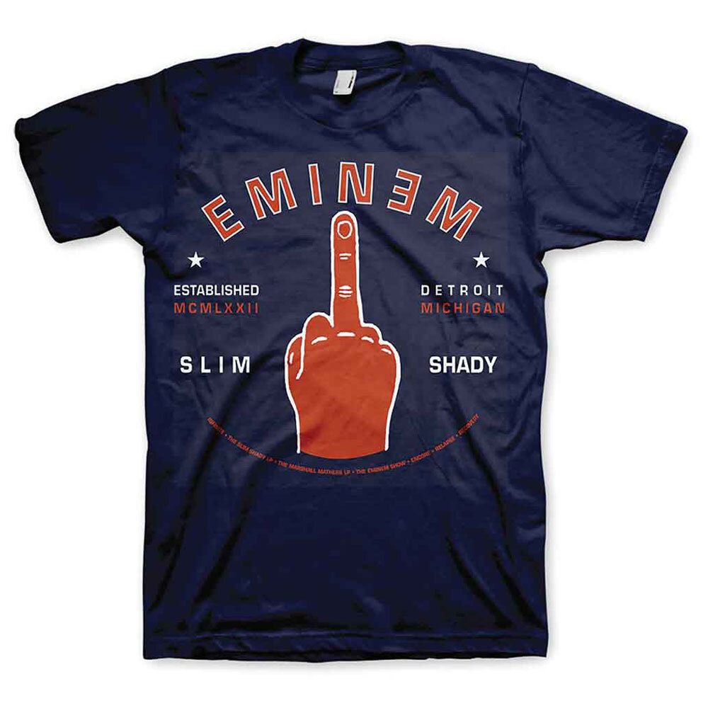 Stylish Eminem Detroit Finger Graphic T-Shirt for Fans