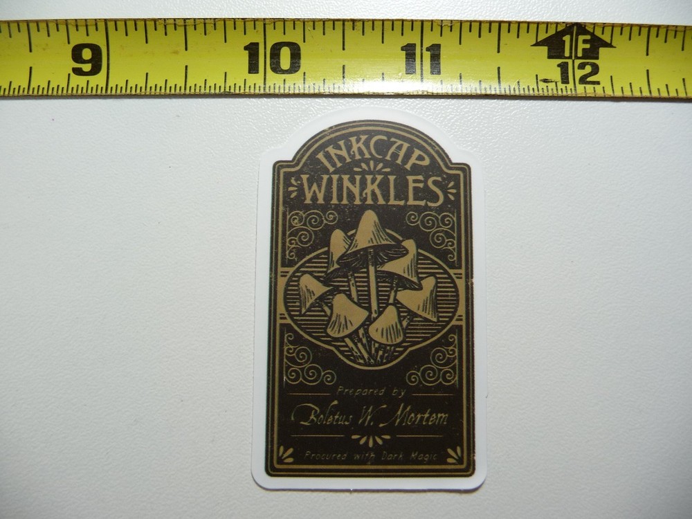 INKCAP WINKLES DECAL STICKER WITCHCRAFT POTION SPELL WITCH GOTH LABEL FUNNY