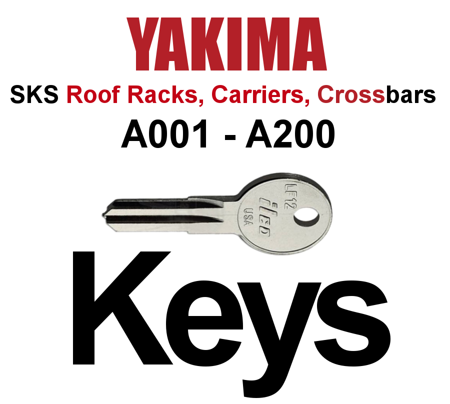 YAKIMA SKS Roof Rack Keys for Carriers and Crossbars with Key Code A001-A200