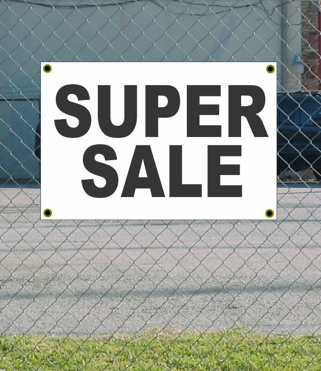 2x3 Black & White SUPER SALE Banner Sign – New Discount Size & Price with Free Shipping Included