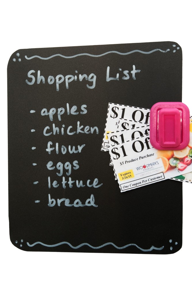 Erasable Magnetic Chalkboard Tiles with Extra Large Decorative Labels