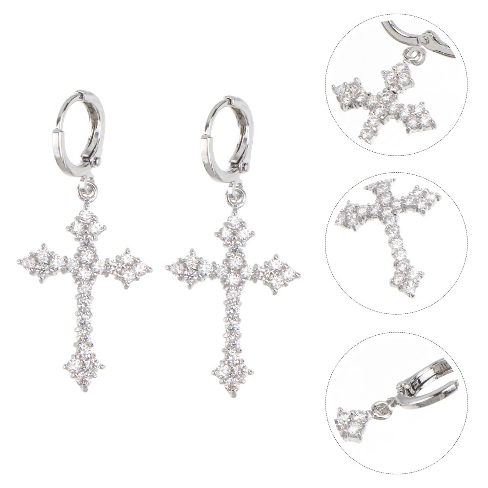 Cross Earrings Studs Drop Dangle Fashion for Women Trendy Women's
