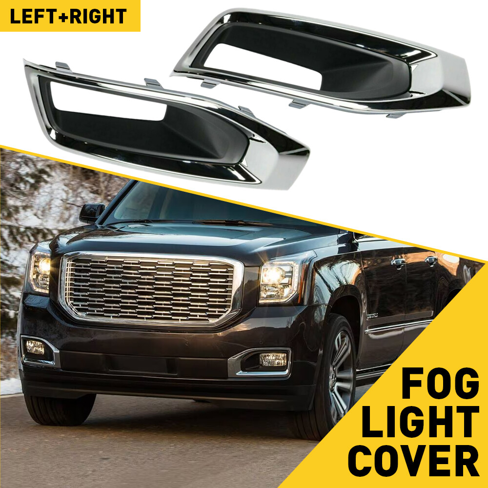 New Right & Left Side Fog Light Cover For 2015-2020 GMC Yukon Denali SLE SLT S